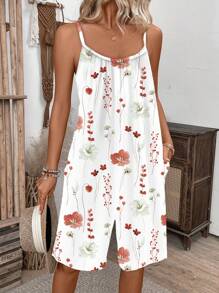 Breezaya Ärmelloser Jumpsuit für Damen mit Blumenmuster und Taschen für den lässigen Look