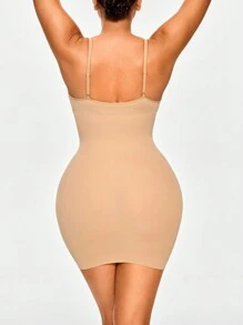 SHEIN Shape Shaping Open-Bust Shapewear Slip Dress Body Shaper Bust& Butt Lifter-Tummy Waist Thigh Control