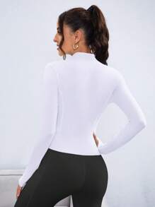 SHEIN Sovereign Charm 女款純色簡約日常長袖運動外套