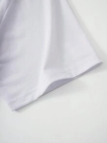 ROMWE MEN Street Life Men's Printed Round Neck Casual Short Sleeve T-Shirt, Summer, School - White - View 3