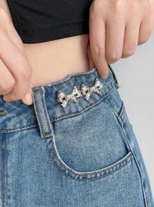 DAZY Thiết Kế hình con bướm Khóa Cài Nút Dễ Thương, Thích Hợp Cho Quần - Bạc - Xem 8