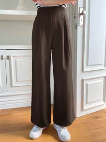 DAZY Dames effen kleur eenvoudige dagelijkse casual lange broek
