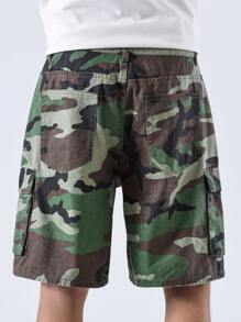 Manfinity Homme Camouflagetryckta Casual jeansshorts för män - Multifärgad - Visa 2