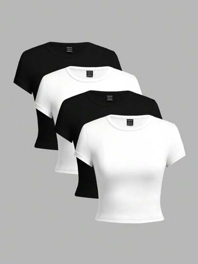 MARKET｜SHORT-SLEEVED ROUND NECK T-SHIRTS (399001362 BLA Short Sleeve Power Tee | White House Black Market