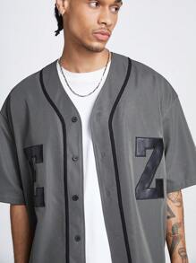 Manfinity NXTstreet Men's Loose Weave Short Sleeve Oversized Shirt, Suitable For Summer - Black - View 4