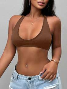 Zolique Women's Slim Fit Solid Color Cropped Sexy Tank Top, Summer