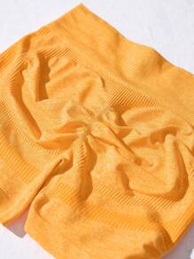 Seamluxe SHEIN Sport Basic Yoga Seamless High Waist Compression Shorts With Butt Lift, Stretch Fit - Yellow - View 8