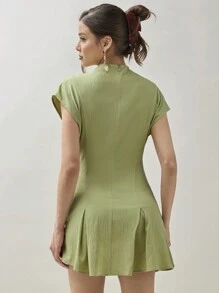 SHEIN X ELOISA & ORSON COSMINA Camisa de uso diario sencilla y lisa, sin arrugas para mujeres