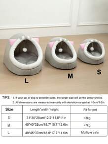 PETSIN 1 pieza Cama de gato linda, colchoneta suave para gatos, casa de mascotas cómoda y transpirable, cesta de gato adecuada para gatos pequeños/medianos/grandes, apta para las cuatro estaciones - Gris - Ver 2