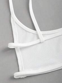 EgrlEra Women's Summer Solid Color Simple Daily Wear Camisole - White - View 5