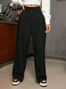 Aveloria Affinna Pantalones anchos de cintura alta para uso cotidiano de mujeres