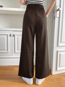 DAZY Dames effen kleur eenvoudige dagelijkse casual lange broek