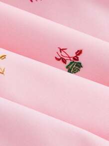 SHEIN MOD 女士可爱花卉印花无袖杏色吊带连衣裙，适合夏季、中长款女士连衣裙、海滩女士连衣裙 - 粉色 - 查看 4