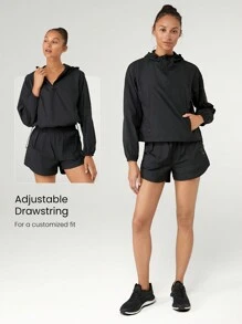 GLOWMODE Odporna na słońce kurtka z kapturem i częściowo siateczkową ściągaczką