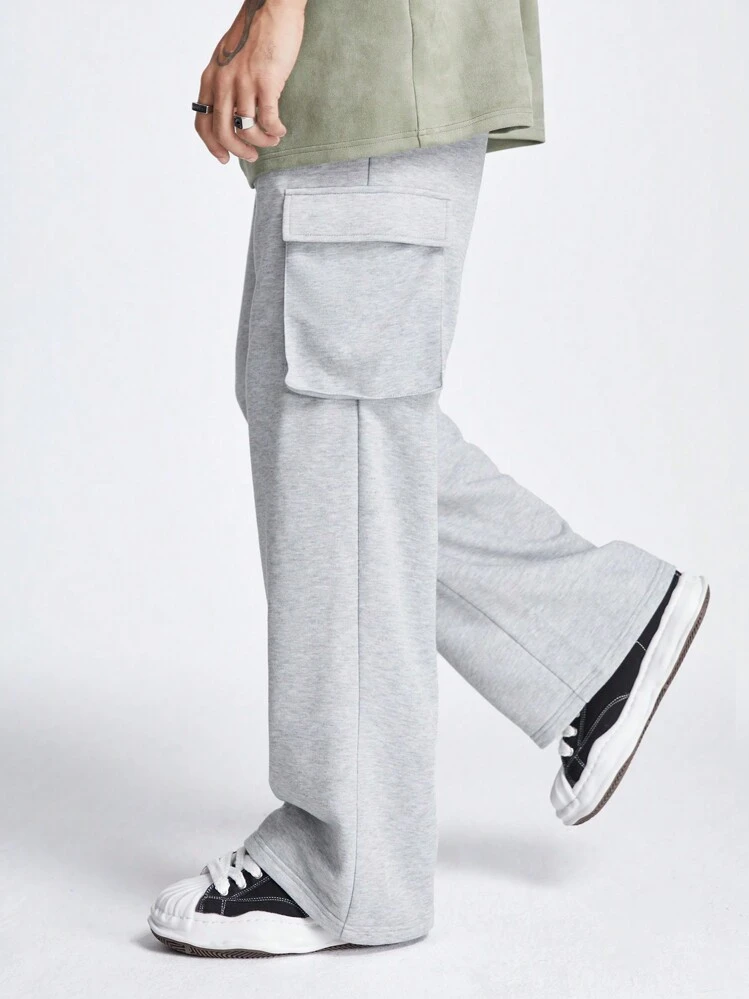 Pile Seta Di Ghiaccio Pantaloni Della Tuta Larghi Da Uomo In Pile A Gamba Dritta Morbidi Pantaloni Larghi A Gamba Larga Vestibilità Ampia 2025 Pantaloni Da Jogging Attivi A Fondo Aperto A