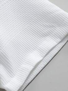 Manfinity RSRT 男士纯色纯色纽扣休闲短袖衬衫男友礼物男士夏季衬衫男士白色上衣男士白色上衣男士白色衬衫