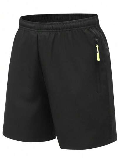 Men Zip Pocket Side Shorts