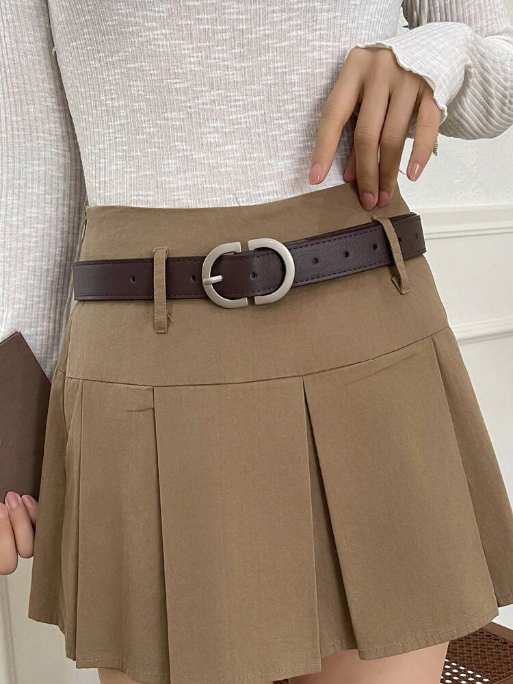 Fashionable All-Match Simple Perforated Belt