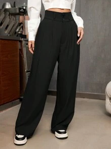 Aveloria Affinna Pantalones anchos de cintura alta para uso cotidiano de mujeres