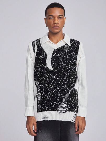 Suéter de punto sencillo para hombre, para uso diario