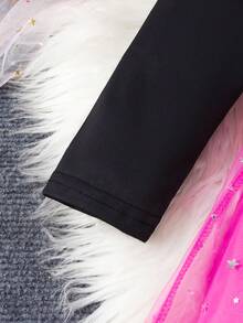 SHEIN Vestido de malla con contraste para niñas pequeñas con estilo millennial - Multicolor - Ver 6