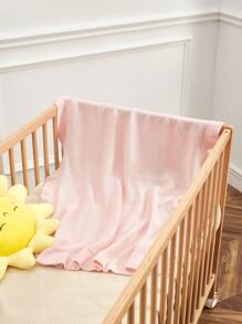 Solid Color Minimalist Knitted Baby Blanket For Daily Use Love Valentine - Baby Pink - View 6