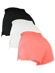 Easithlete 夏季跑步/瑜伽短裤，舒适防擦伤，二合一设计女式运动短裤，健身短裤，骑行短裤，舒适短裤 - 彩色 - 查看 2