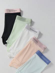 5 条装 青少年男孩简约弹力腰带纯色透气运动三角裤