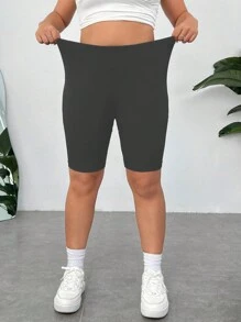 SHEIN EZwear 黑色速乾、涼感加大尺碼壓縮短褲 - 灰色 - 查看 5