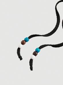 SHEIN MOD Einfarbiges Neckholder Top mit bunter Perlenverzierung