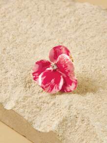 Anewsta Mạ vàng trước 18K - Hoa tai hoa hồng sơn dầu siêu tiên Valentine, Mẹ, Mẹ, Ngày của Mẹ, Quà tặng - Hồng - Xem 6