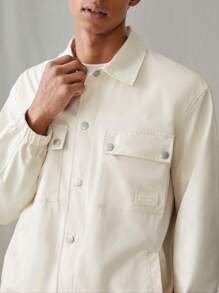 Manfinity VCAY Chaqueta casual de hombre de ajuste holgado, de unicolor tejido, de manga larga, para uso diario en otoño e invierno