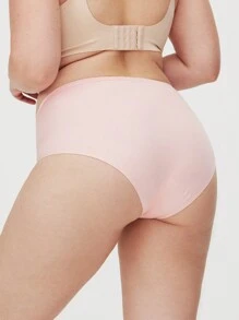 LUVLETTE Bộ 3 quần lót nữ cạp cao không lộ hàng cơ bản - Nhiều màu - Xem 4