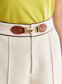 MOTF PREMIUM Elegante Shorts mit Kontrast-Paspelierung und Bügelfalte - Aprikosenfarben - Übersicht 3