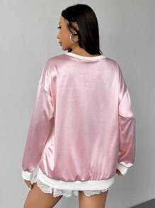 Flirla Ladies' Printed Casual Daily Long Sleeve Sweatshirt,Long Sleeve Tops Graduation,Back To School,Graduation,Teacher For Women,Back To School Pullover Fall Sweatshirt - Multicolor - View 2