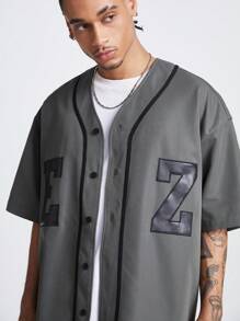 Manfinity NXTstreet Men's Loose Weave Short Sleeve Oversized Shirt, Suitable For Summer - Black - View 5