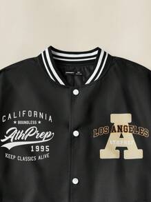 Manfinity VCAY Men's Loose Digital Printed Long Sleeve Jacket, Back To School, For Fall Winter - Multicolor - View 4