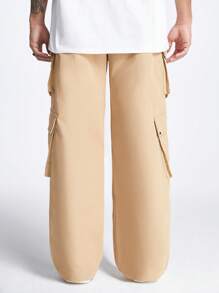 Manfinity VCAY Men's Loose Straight-Leg Woven Trousers - Khaki - View 2