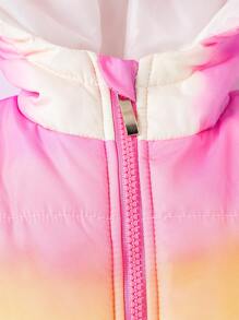 SHEIN 女宝宝无袖连帽渐变色加厚外套，2024年新品，舒适、温暖、简约、时尚 - 彩色 - 查看 8