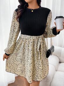 SHEIN Frenchy Vestito da donna floreale con patchwork in tessuto di grandi dimensioni