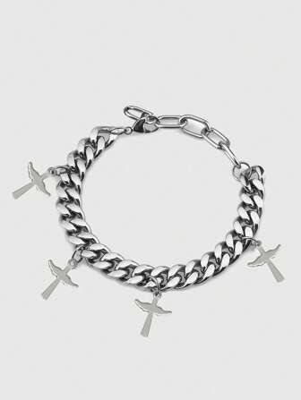 Grunge Punk 1 pièce Bracelet chaîne avec croix pour Halloween