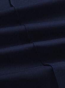 EMERY ROSE Cộng với kích thước màu trơn Quần dệt ống thẳng đơn giản - Màu xanh hải quân - Xem 7