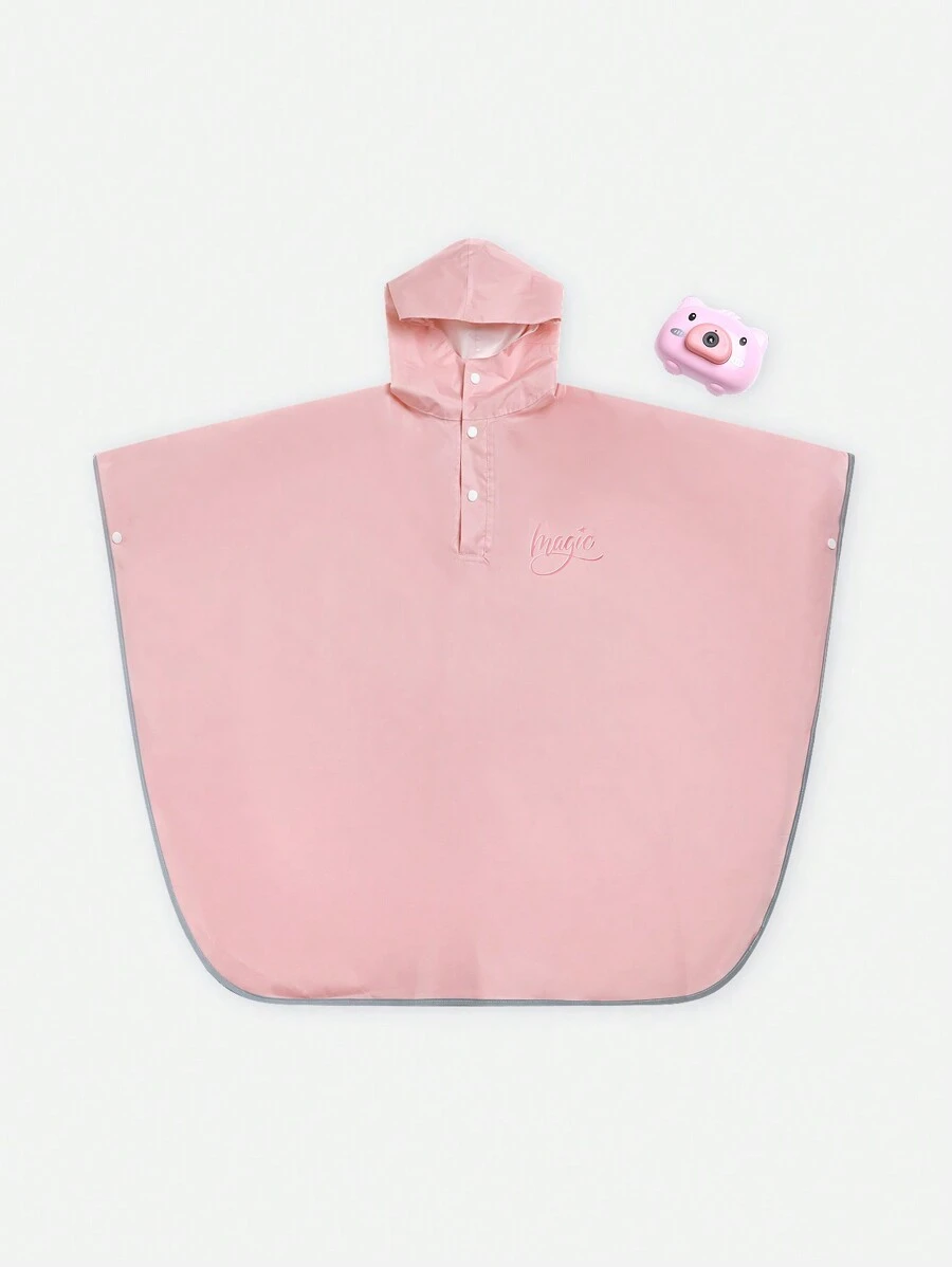 淺粉色獨角獸印花連帽雨衣 - 淺粉色 - 查看 1