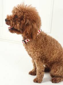 PETSIN 1pc Heart Pattern Jacquard Soft Pet Collar Suitable For Small Cats And Dogs (Not Suitable For Large Dogs)