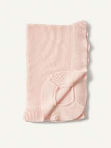 Solid Color Minimalist Knitted Baby Blanket For Daily Use Love Valentine - Baby Pink - View 3
