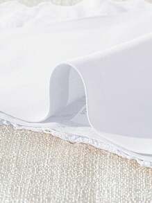 SHEIN Women's Solid Color Simple Lace Patchwork Daily Wear Triangle Bra And Panties Set,5 Pcs