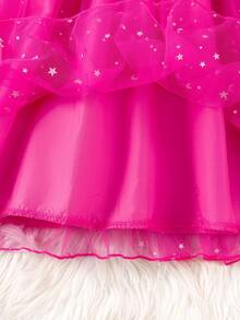 SHEIN Vestido de malla con contraste para niñas pequeñas con estilo millennial - Multicolor - Ver 4