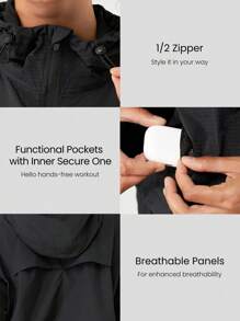 GLOWMODE Odporna na słońce kurtka z kapturem i częściowo siateczkową ściągaczką