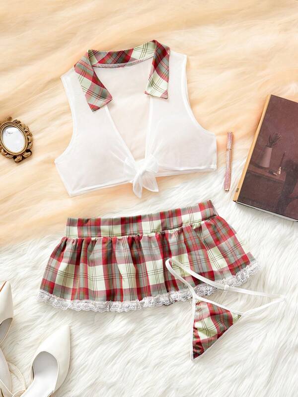 3buc/Set Costum de joacă pentru femei JK Uniformă lenjerie sexy