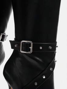 SHEIN X Lucía Bellido CUCCOO SZL Giày bốt thời trang nữ cho kỳ nghỉ hè Giày tiệc Baddie hợp thời trang sang trọng Phong cách tuyệt đẹp Giáng sinh Gothic Disco Tiệc đêm ra ngoài Baddie Mùa thu Năm mới Ngày lễ Valentine - màu đen - Xem 7